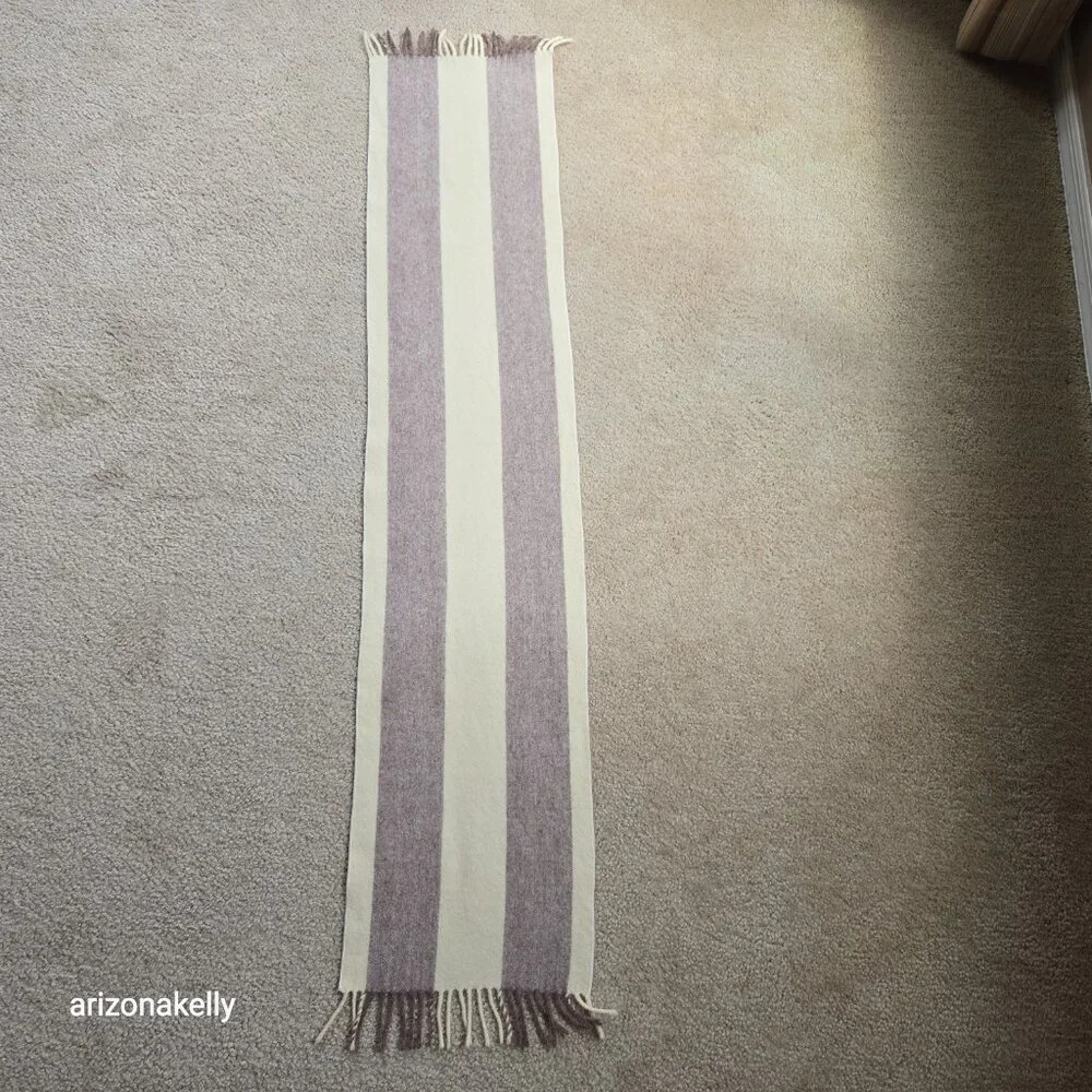 Wool Scarf Neutral Colors Stripe